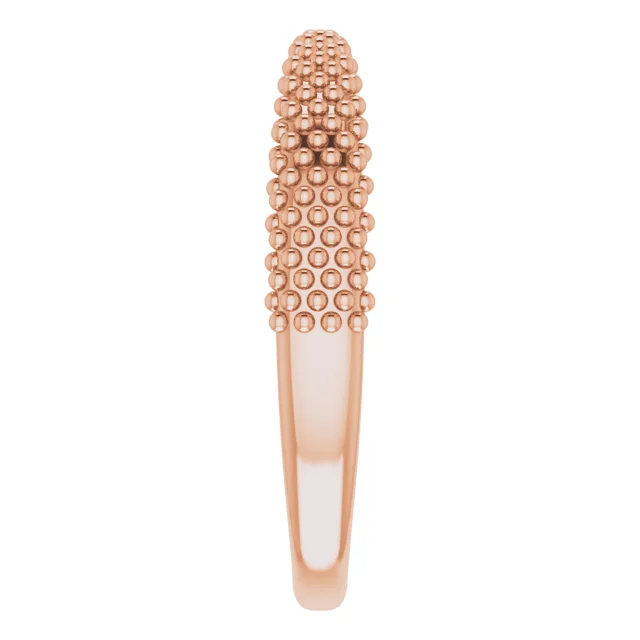 14K Rose Beaded Negative Space Ring-7.00 (approximate standard size)-