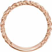 14K Rose Stackable Rope Ring-