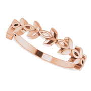 14K Rose Stackable Marquise Design Ring-