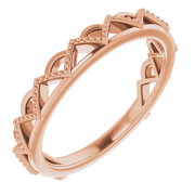 14K Rose Stackable Crown Ring-
