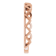 14K Rose Stackable Crown Ring-