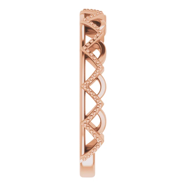 14K Rose Stackable Crown Ring-