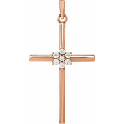 14K Rose 1/10 CTW Diamond Pendant-