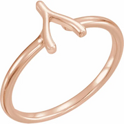 14K Rose Wishbone Ring-