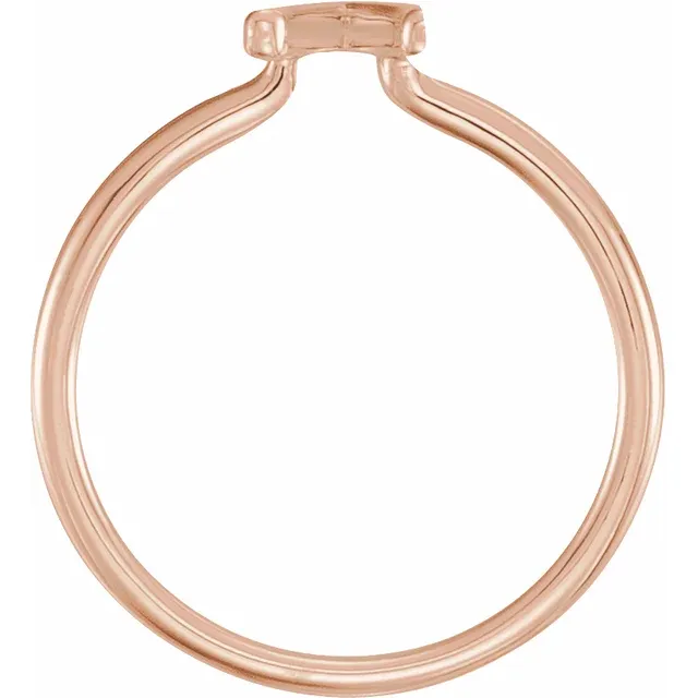 14K Rose Wishbone Ring-