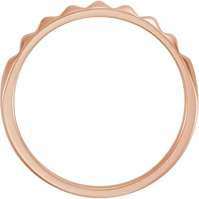 14K Rose Stackable Pyramid Ring-
