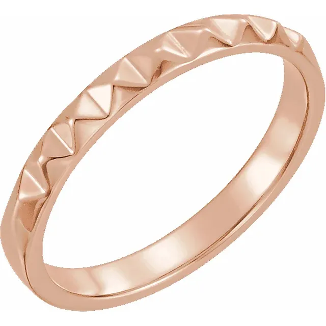 14K Rose Stackable Pyramid Ring-