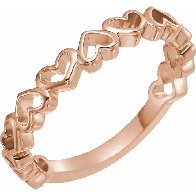 14K Rose Heart Ring-