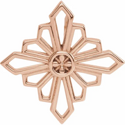 14K Rose 19.36x19.36 mm Vintage-Inspired Geometric Pendant-