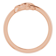 14K Rose Heart Cross Ring-