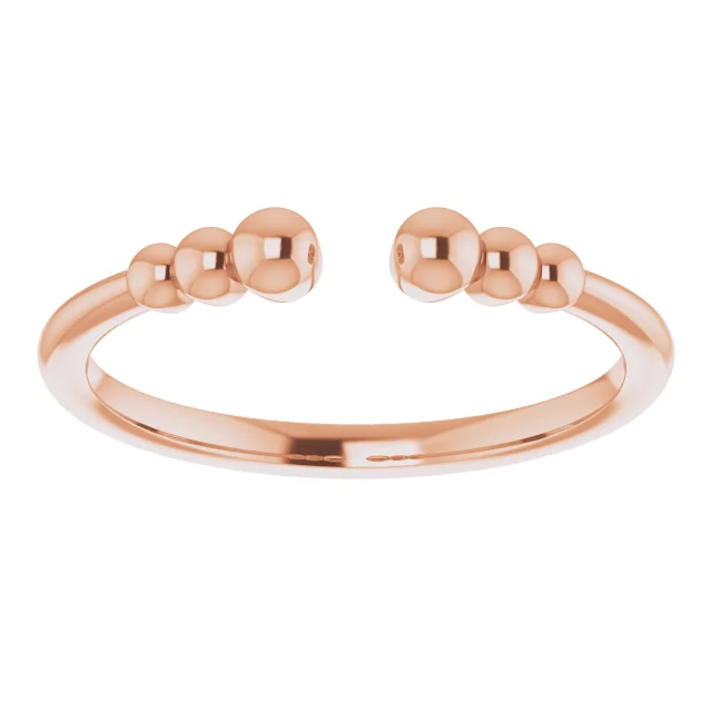 14K Rose Beaded Ring-7.00 (approximate standard size)-