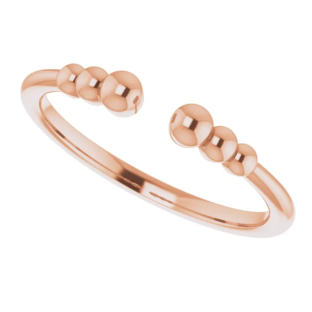 14K Rose Beaded Ring-7.00 (approximate standard size)-