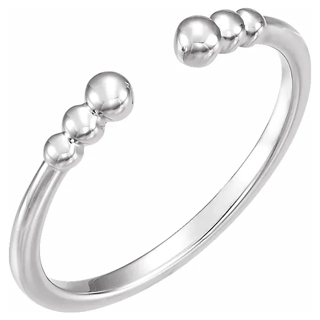 14K Rose Beaded Ring-7.00 (approximate standard size)-