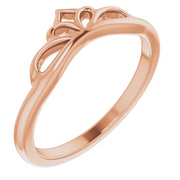 14K Rose Stackable Crown Ring-