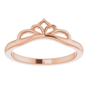 14K Rose Stackable Crown Ring-