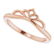 14K Rose Stackable Crown Ring-