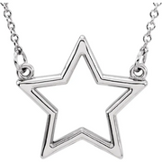 Sterling Silver Star 16" Necklace-