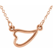14K Rose Heart 16-18" Necklace-