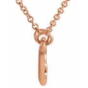 14K Rose Heart 16-18" Necklace-