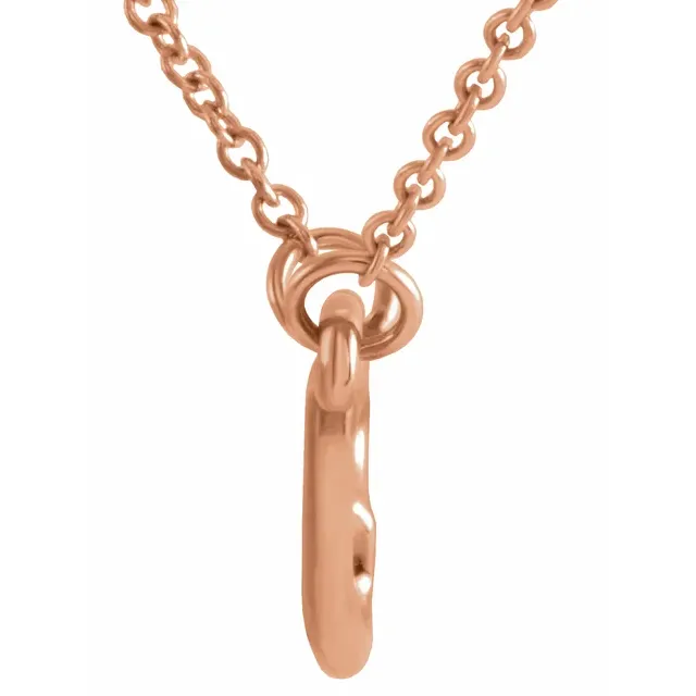 14K Rose Heart 16-18" Necklace-
