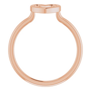 14K Rose Heart Ring-