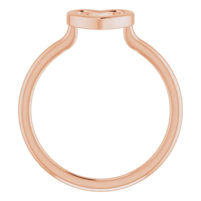 14K Rose Heart Ring-