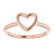 14K Rose Heart Ring-