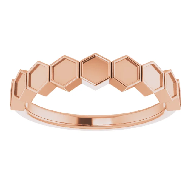 14K Rose Stackable Geometric Ring-