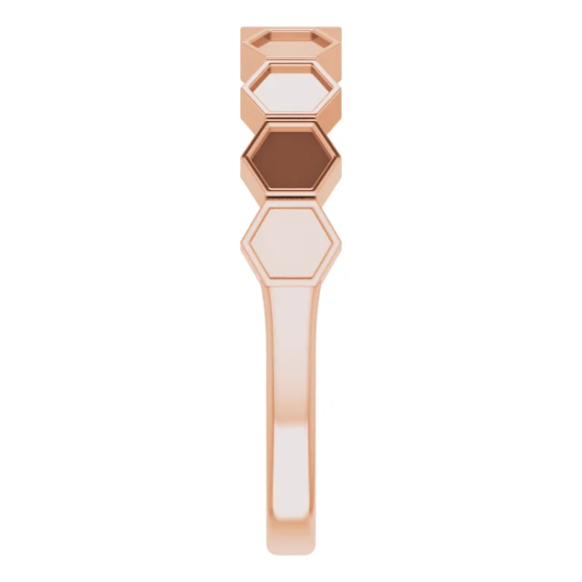 14K Rose Stackable Geometric Ring-