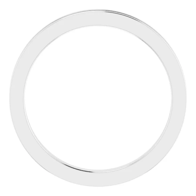 Platinum 2 mm Flat Edge Band with Milgrain Size 6-6.00(approximate standard size)-