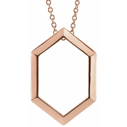 14K Rose Geometric 16-18" Necklace-