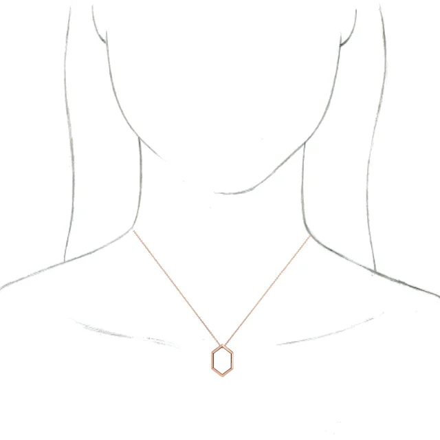 14K Rose Geometric 16-18" Necklace-