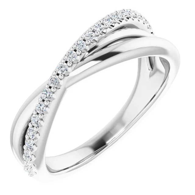 Platinum 1/5 CTW Diamond Criss-Cross Ring-