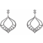 Platinum Vintage-Inspired Dangle Earrings-