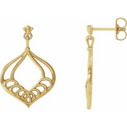 Platinum Vintage-Inspired Dangle Earrings-