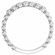 Platinum Aquamarine Stackable Ring-7.00 (approximate standard size)-