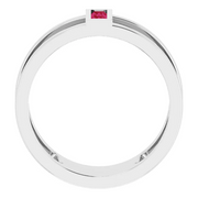 Platinum Ruby Baguette Ring-