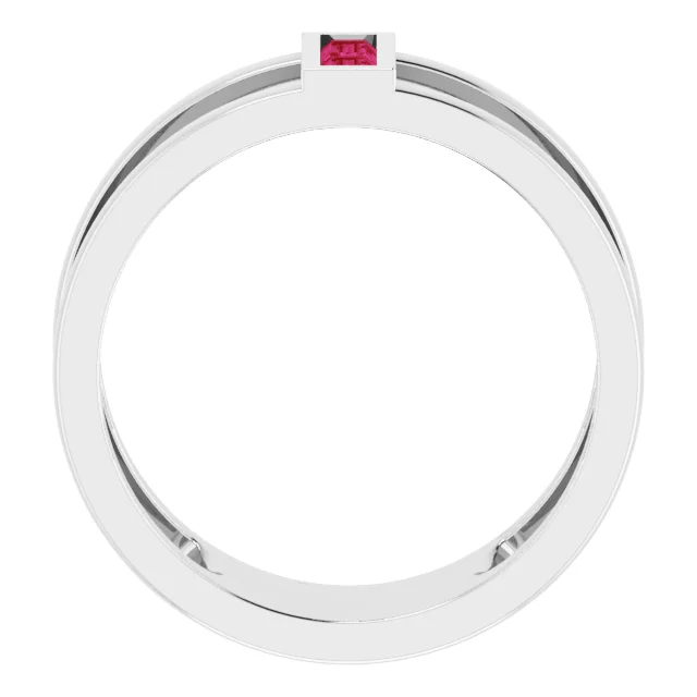Platinum Ruby Baguette Ring
