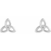 Platinum Celtic-Inspired Trinity Earrings-