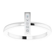 Platinum .05 CTW Diamond Bar Ring-