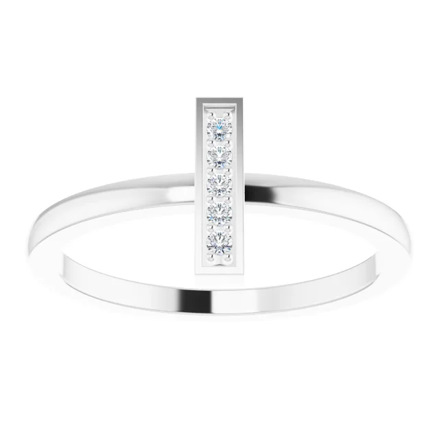 Platinum .05 CTW Diamond Bar Ring-