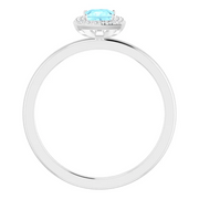 Platinum Aquamarine & .05 CTW Diamond Ring-