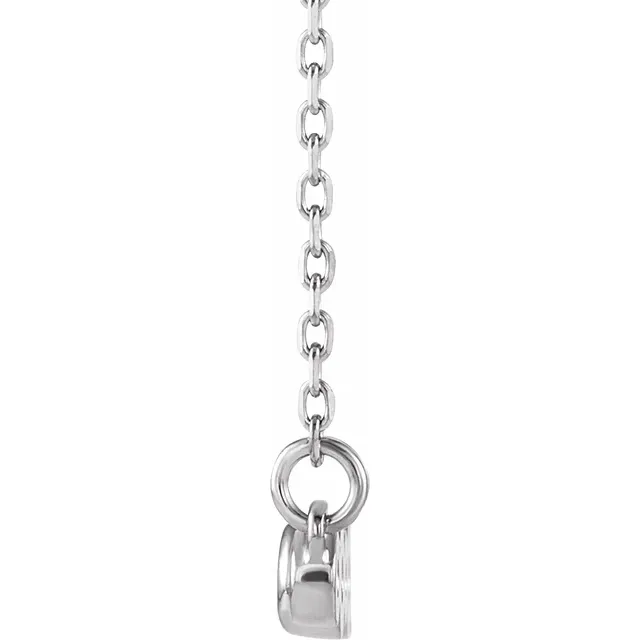 Platinum 1/5 CTW Diamond Bezel-Set Bar 16-18" Necklace-