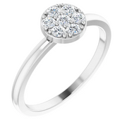 Platinum 1/5 CTW Diamond Stackable Cluster Ring-
