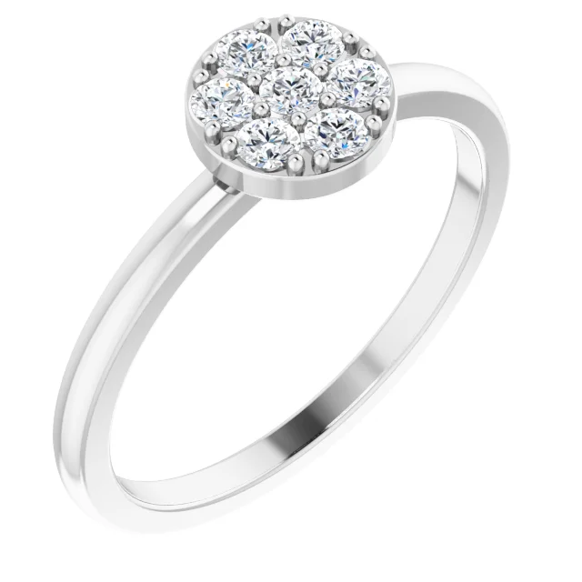 Platinum 1/5 CTW Diamond Stackable Cluster Ring-