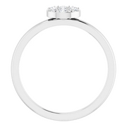 Platinum 1/5 CTW Diamond Stackable Cluster Ring-