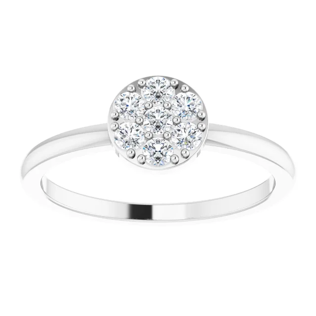 Platinum 1/5 CTW Diamond Stackable Cluster Ring-