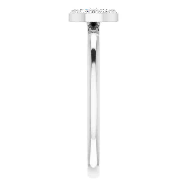 Platinum 1/5 CTW Diamond Stackable Cluster Ring-