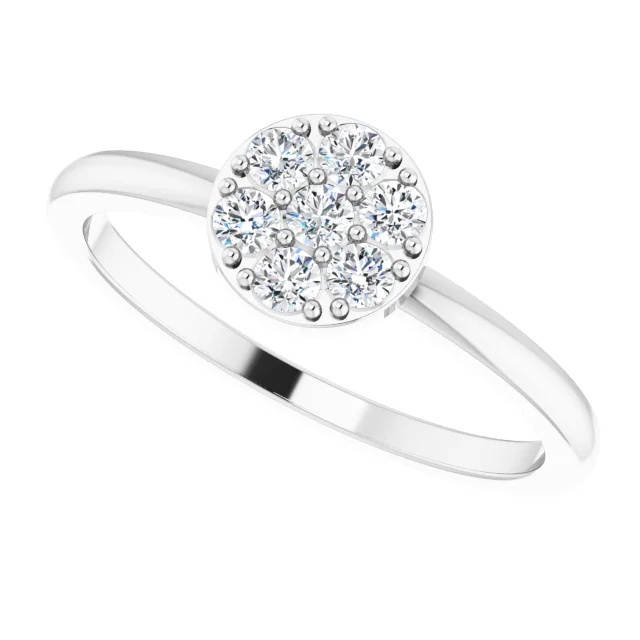 Platinum 1/5 CTW Diamond Stackable Cluster Ring-