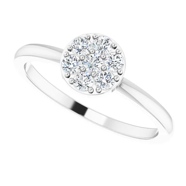 Platinum 1/5 CTW Diamond Stackable Cluster Ring